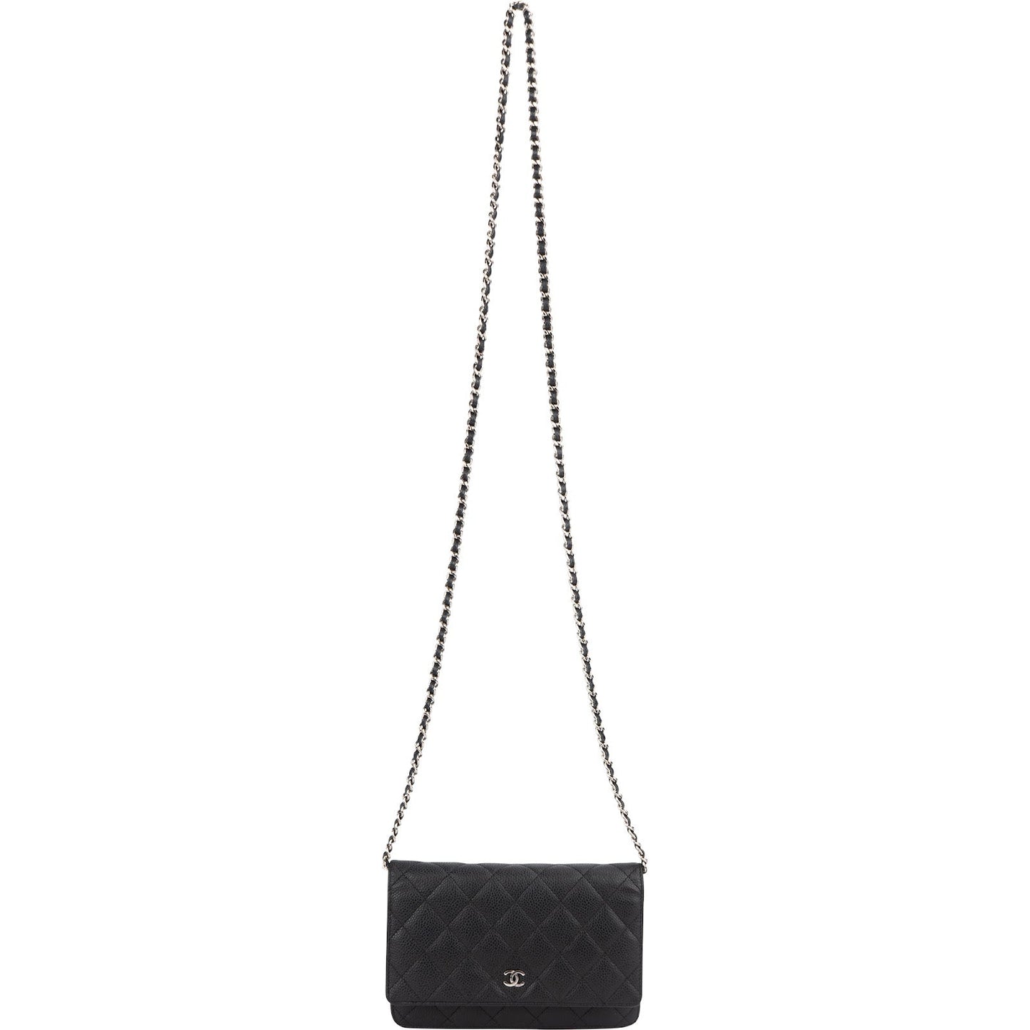 Chanel Quilted Caviar Leather Wallet on Chain Crossbody Bag
