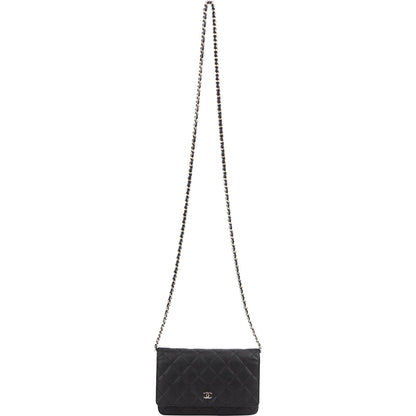 Chanel Quilted Caviar Leather Wallet on Chain Crossbody Bag