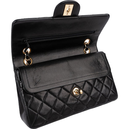 Chanel Quilted Lambskin 24K Gold Small Double Flap Shoulder Bag