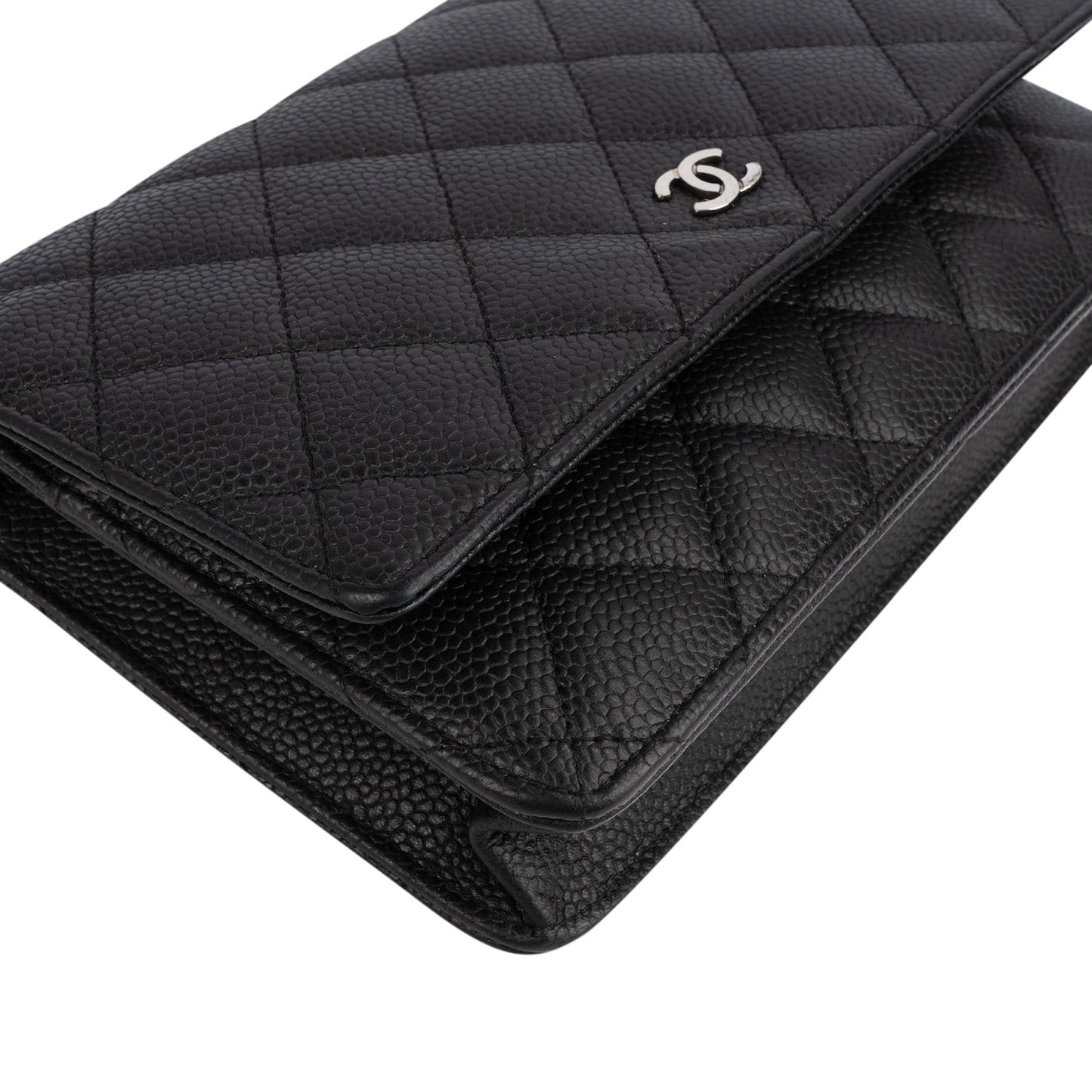 Chanel Quilted Caviar Leather Wallet on Chain Crossbody Bag
