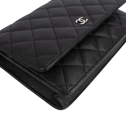 Chanel Quilted Caviar Leather Wallet on Chain Crossbody Bag