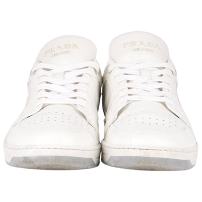 Prada White Downtown Leather Sneaker