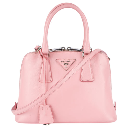 Prada Pink Saffiano Leather Small Galleria Handbag