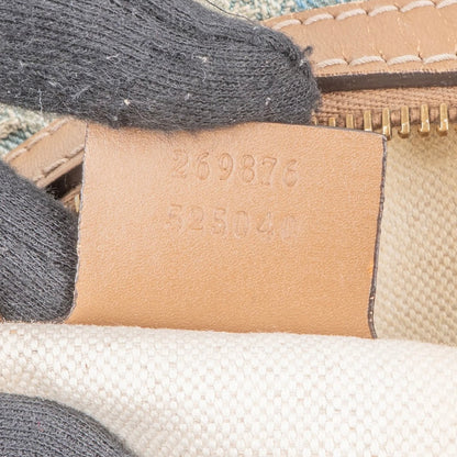 Gucci Denim Monogram Boston Handbag