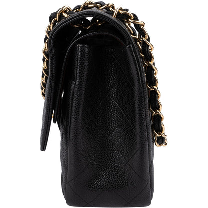 Chanel Quilted Caviar Leather Jumbo Double Flap Crossbody Bag