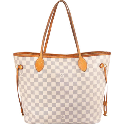 Louis Vuitton Monogram Damier Azur Neverfull MM Shoulder Bag