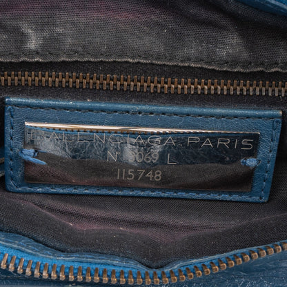 Balenciaga Blue Leather City Handbag
