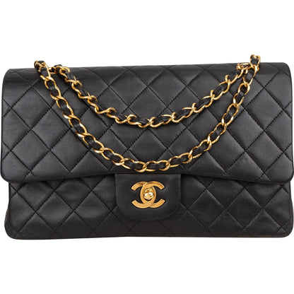 Chanel Quilted Lambskin 24K Gold Medium Double Flap Shoulder Bag