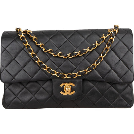 Chanel Quilted Lambskin 24K Gold Medium Double Flap Shoulder Bag