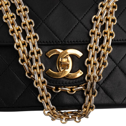Chanel Quilted Lambskin 24K Gold Double Flap Shoulder Bag