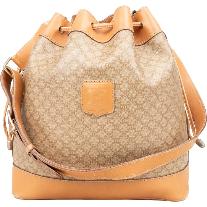 Céline Macadam Monogram Bucket Drawstring Shoulder Bag