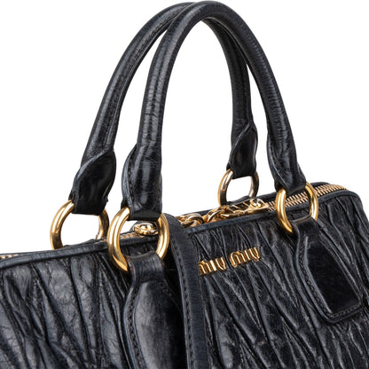 Miu Miu Matelassé Nappa Leather Bauletto Handbag