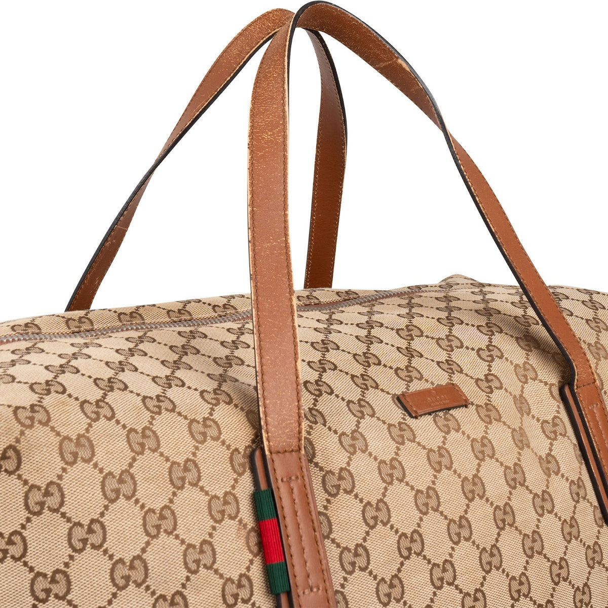Gucci Monogram GG Canvas Web Boston Travel Bag