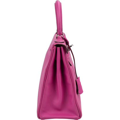 Hermès Pink Chevre Leather Palladium Kelly 28 Handbag