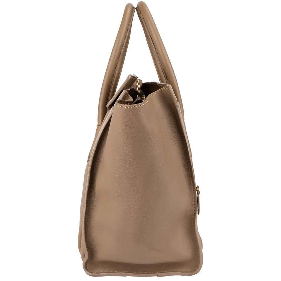 Céline Brown Calfskin Leather Luggage Handbag