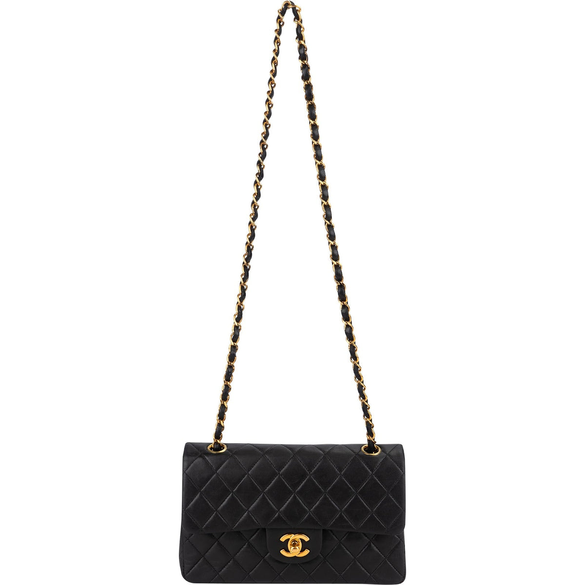 Chanel Quilted Lambskin 24K Small Double Flap Shoulder Bag