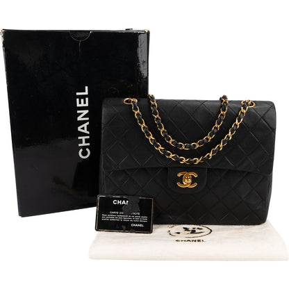 Chanel Quilted Lambskin Medium 24K Gold Double Flap Shoulder Bag