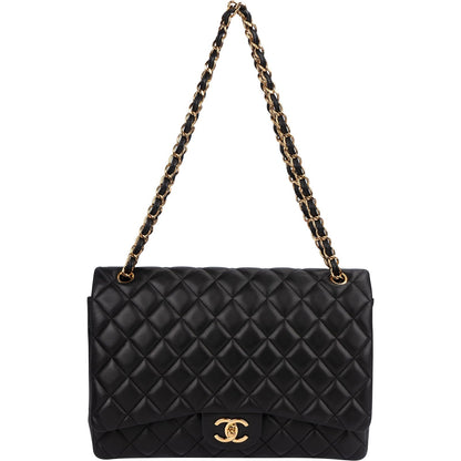 Chanel Quilted Lambskin Maxi Double Flap Crossbody Bag