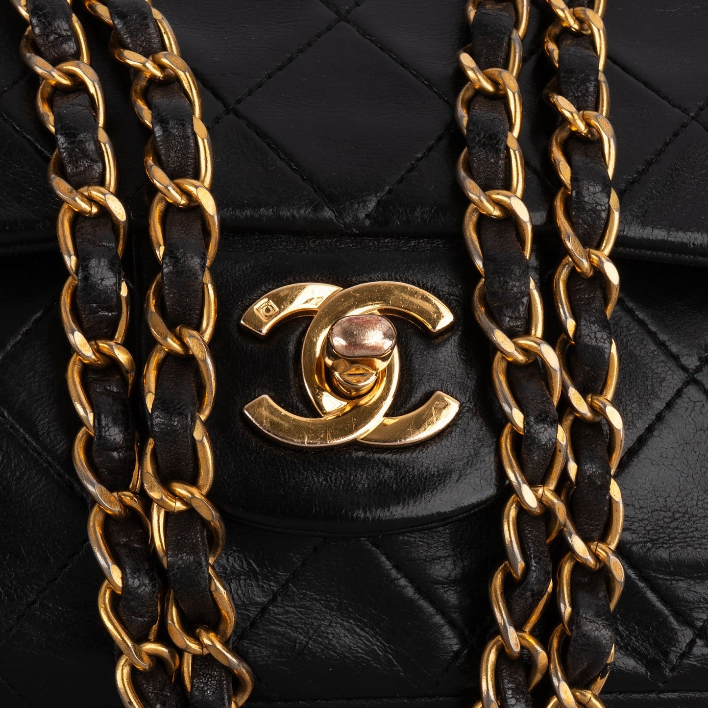 Chanel Quilted Lambskin 24K Gold Medium Double Flap Shoulder Bag