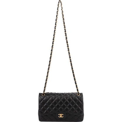 Chanel Quilted Lambskin Jumbo Double Flap Crossbody Bag