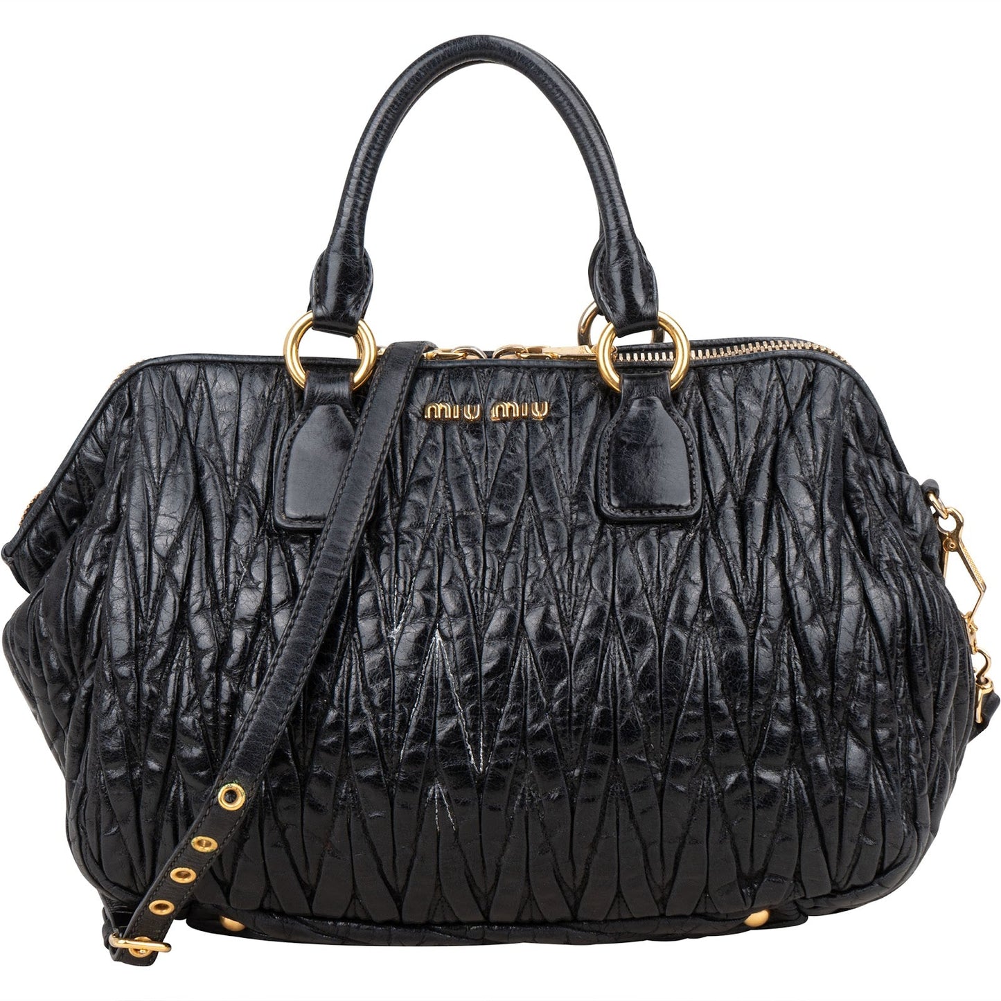 Miu Miu Matelassé Nappa Leather Bauletto Handbag