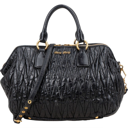 Miu Miu Matelassé Nappa Leather Bauletto Handbag