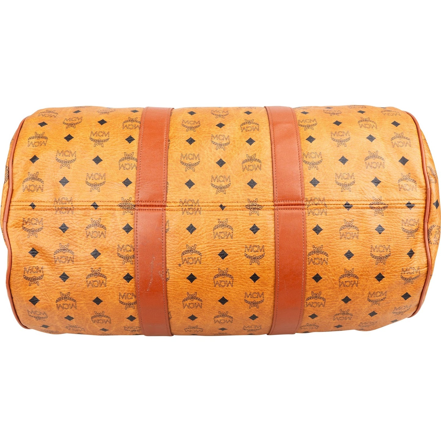 MCM Monogram Visetos Boston Travel Bag 50
