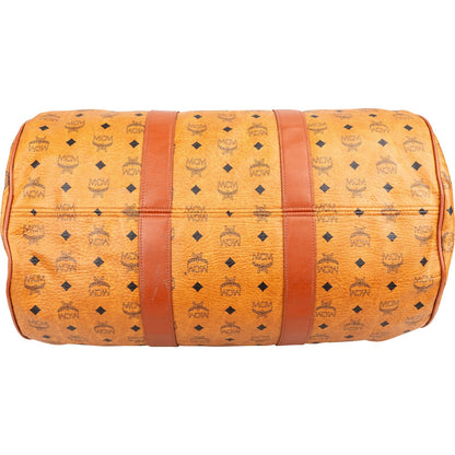 MCM Monogram Visetos Boston Travel Bag 50