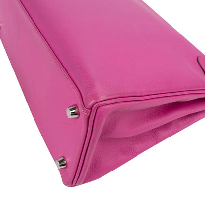 Hermès Pink Chevre Leather Palladium Kelly 28 Handbag