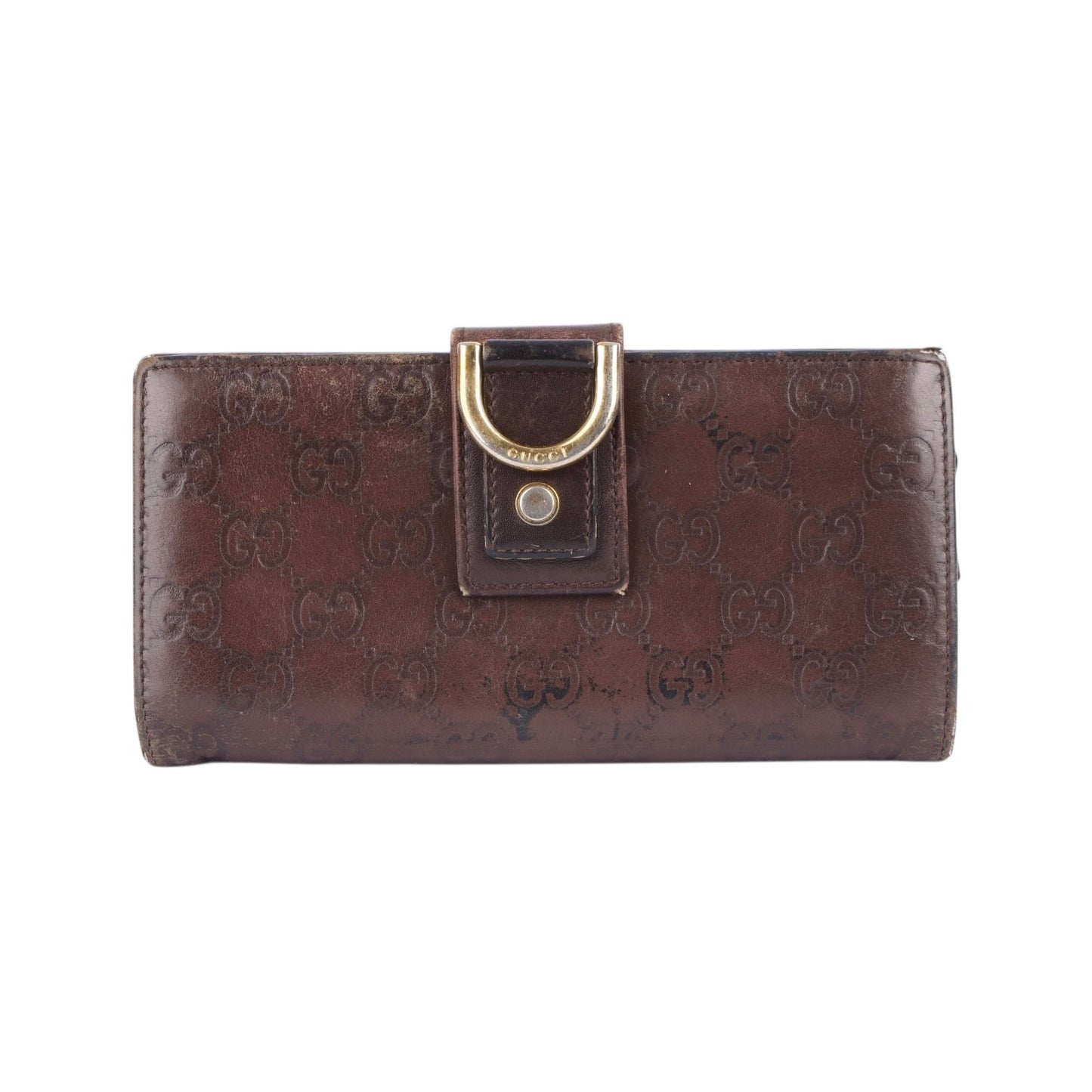 Gucci Engraved GG Logo Long Wallet
