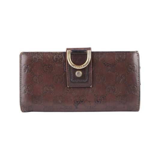 Gucci Engraved GG Logo Long Wallet