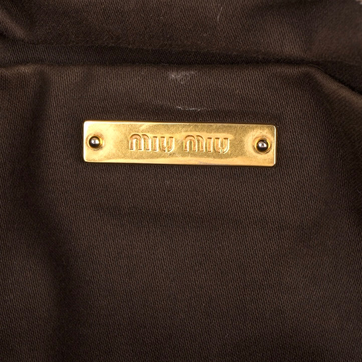 Miu Miu Nero Leather Padlock Handbag