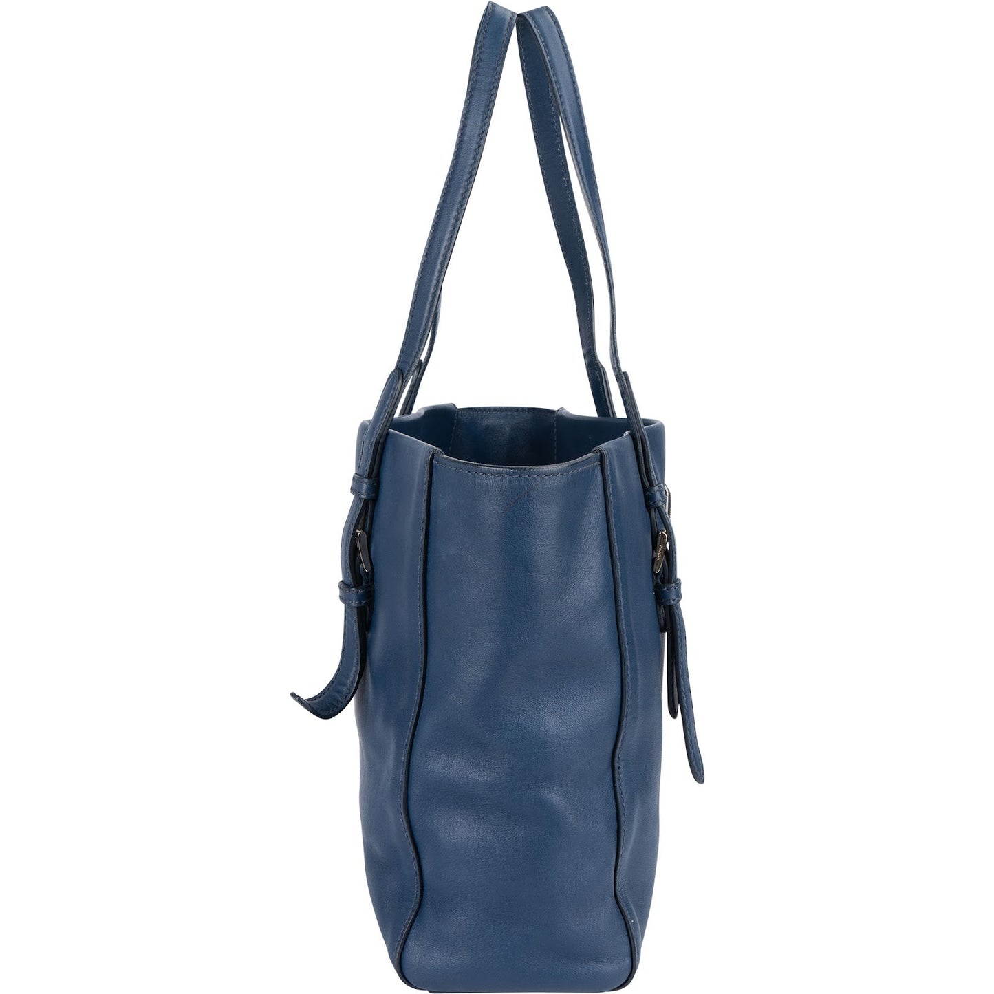 Prada Blue Leather Tote Shoulder Bag