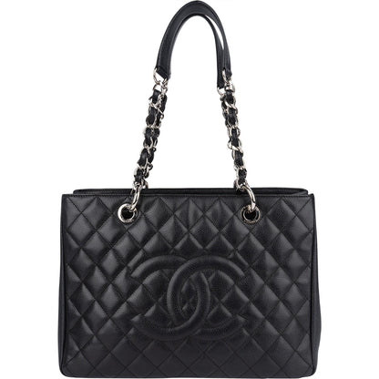 Chanel Quilted Caviar Leather Grand Shopping Tote Shoulder Bag