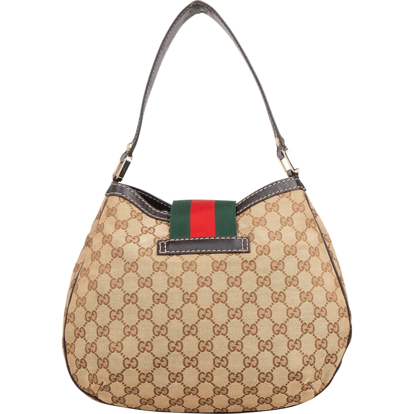 Gucci Monogram GG Web Stripe Shoulder Bag