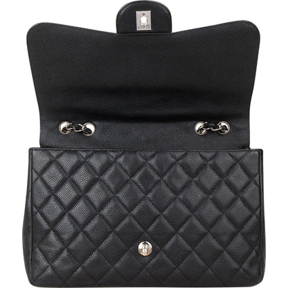 Chanel Quilted Caviar Leather Jumbo Single Flap Crossbody Bag