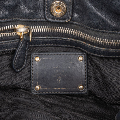 Prada Black Nylon Logo Handbag
