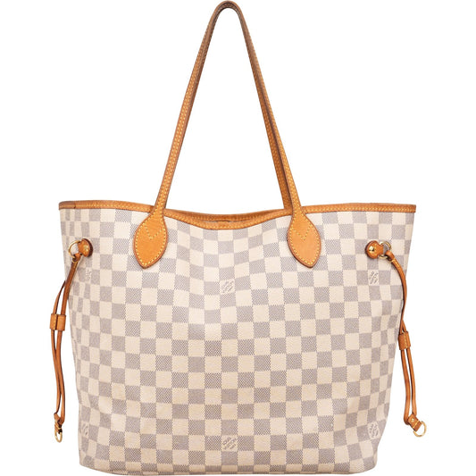Louis Vuitton Monogram Damier Azur Canvas Neverfull MM Shoulder Bag
