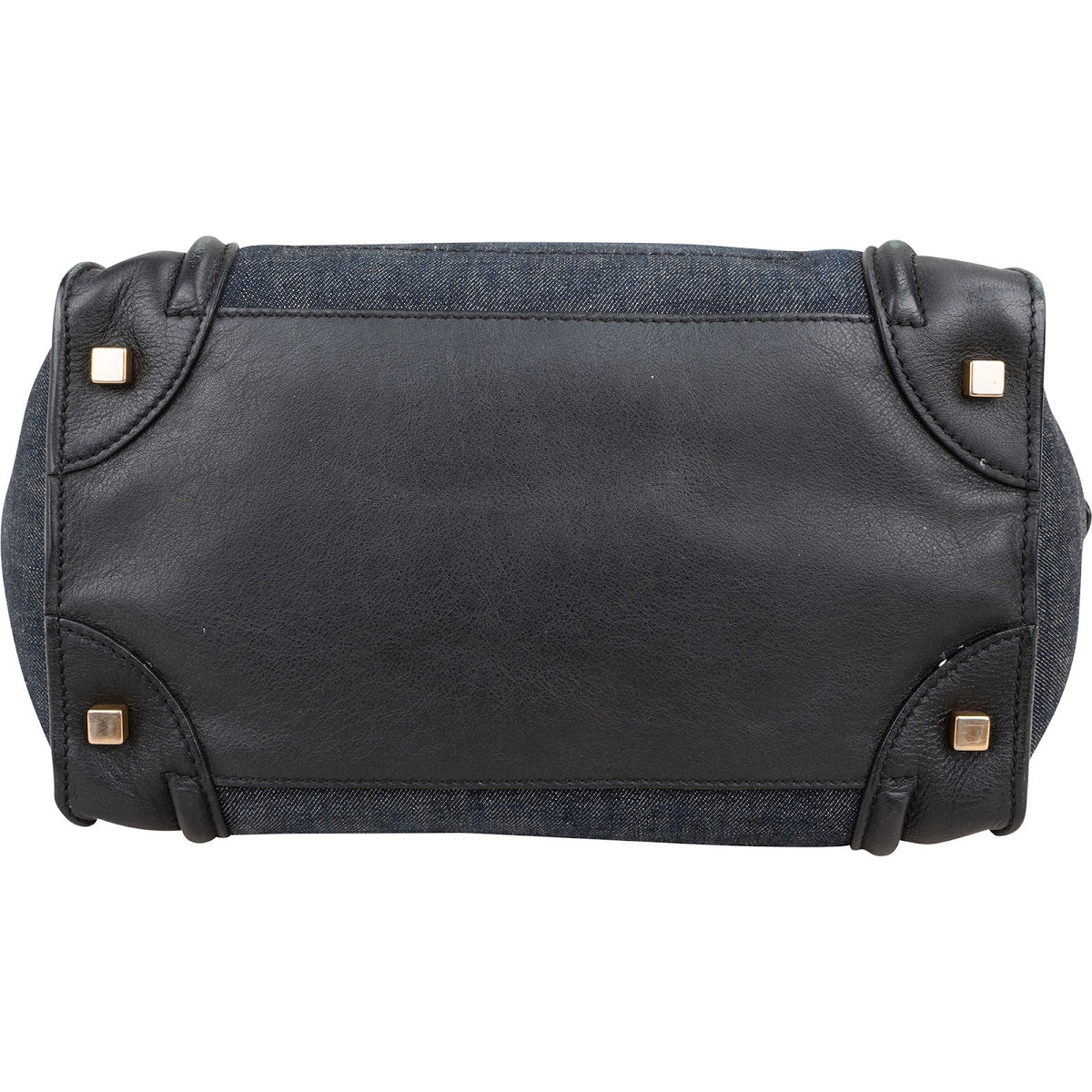 Céline Denim & Leather Luggage Tote Handbag