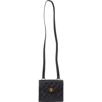 Chanel Quilted Lambskin 24K Gold Single Flap Crossbody Bag