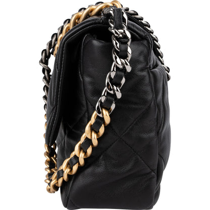 Chanel 19 Quilted Lambskin Single Flap Crossbody Bag Large