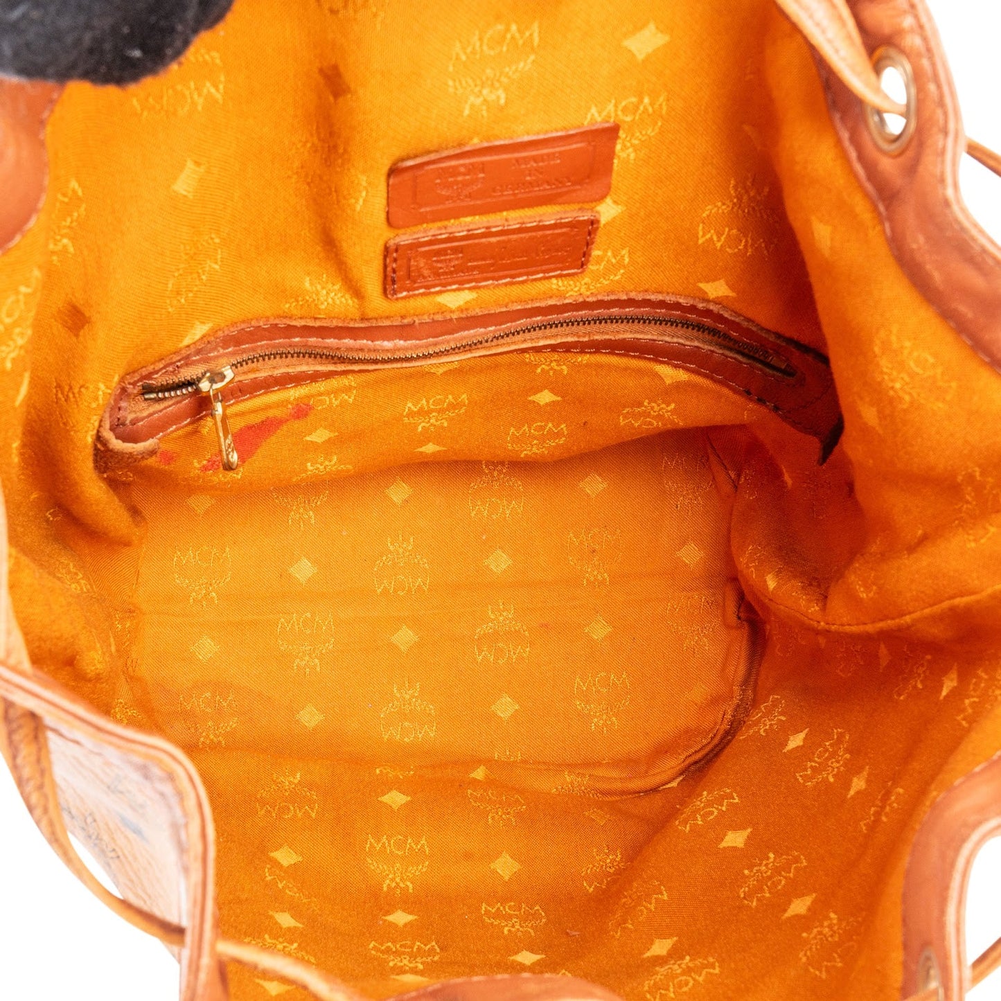 MCM Monogram Visetos Drawstring Bucket Crossbody Bag