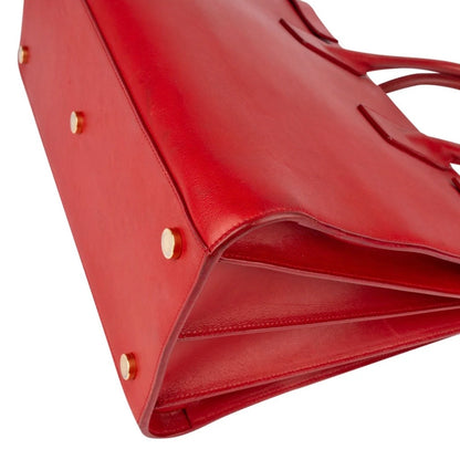 Yves Saint Laurent Red Calfskin Leather Sac de Jour Handbag