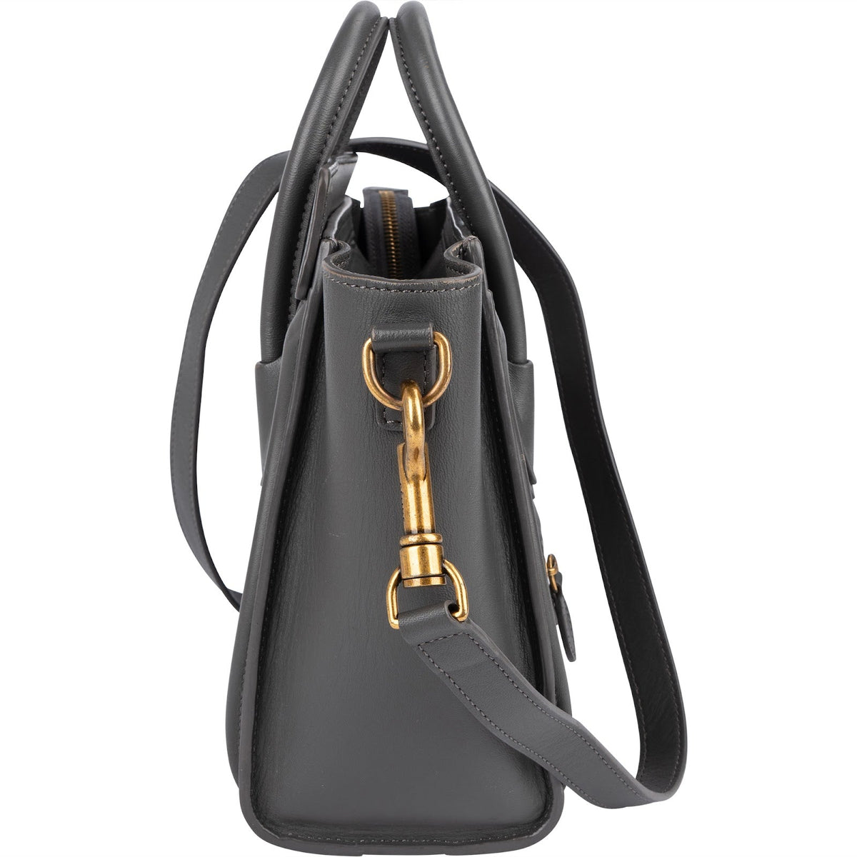 Céline Grey Leather Luggage Handbag