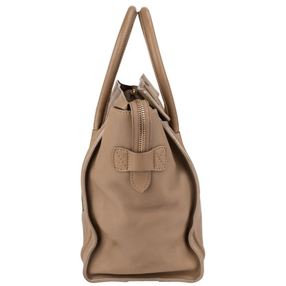 Céline Brown Calfskin Leather Luggage Handbag