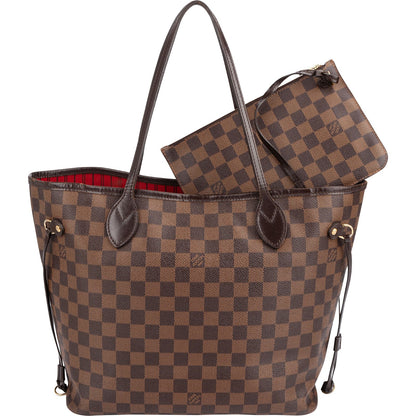 Louis Vuitton Monogram Damier Ebene Canvas Neverfull MM Shoulder Bag
