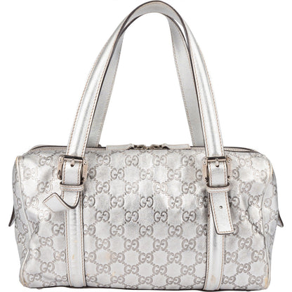 Gucci Leather Monogram Interlocking G Boston Bag Handbag