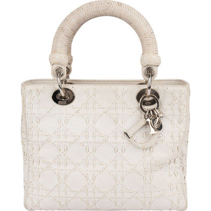 Christian Dior Woven Leather Lady Dior Handbag