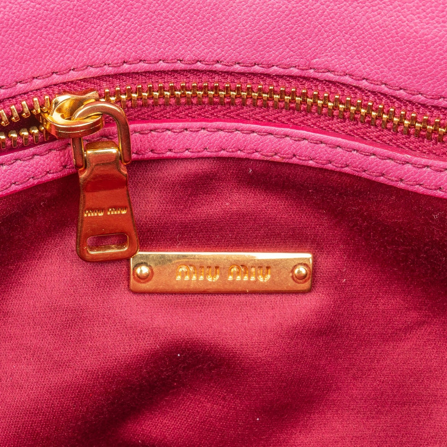 Miu Miu Pink Matelassé Nappa Leather Handbag