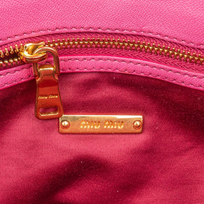 Miu Miu Pink Matelassé Nappa Leather Handbag